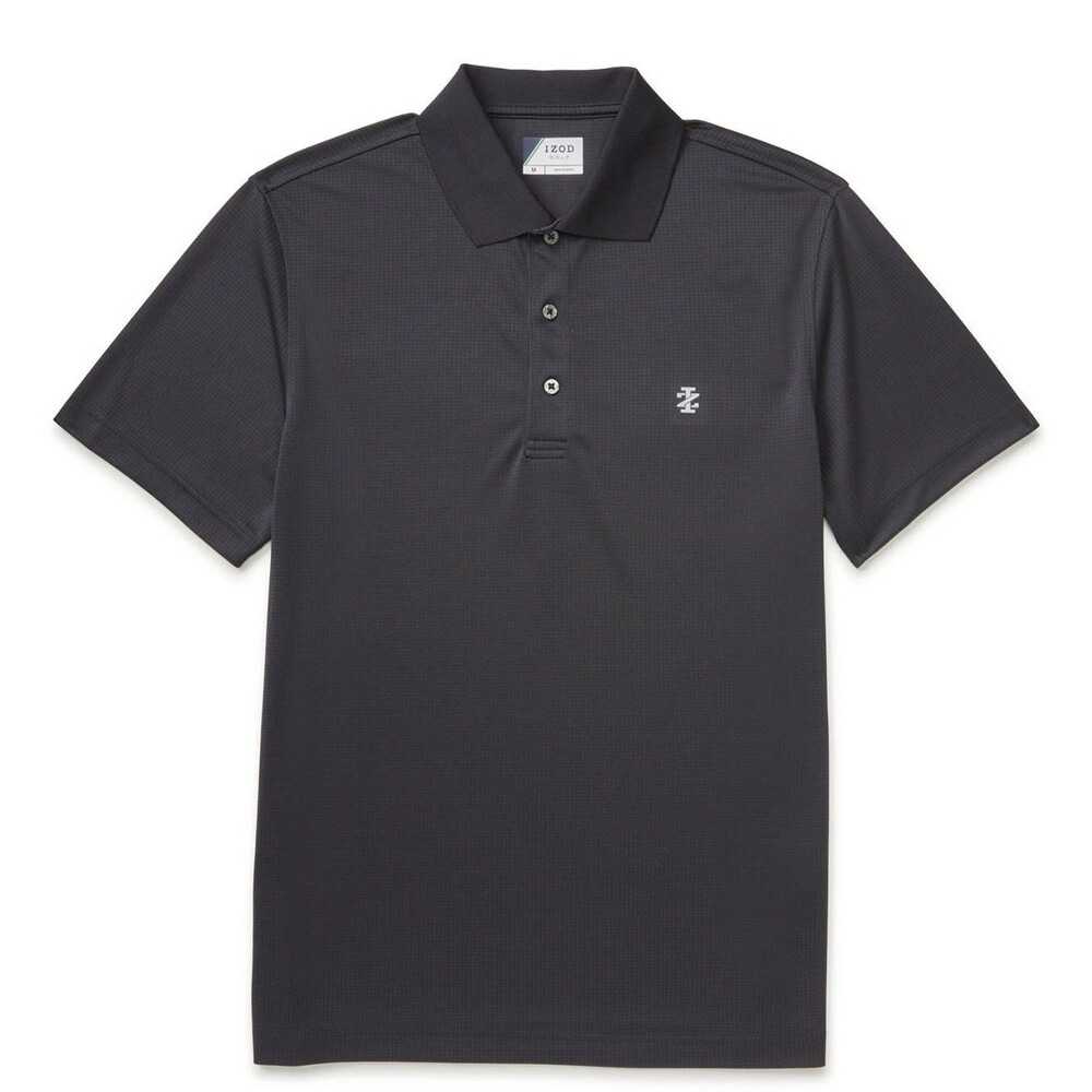 IZOD Golf Polo Shirt Mens Small Black Quick Dry Moisture Wicking Stretch UPF 50